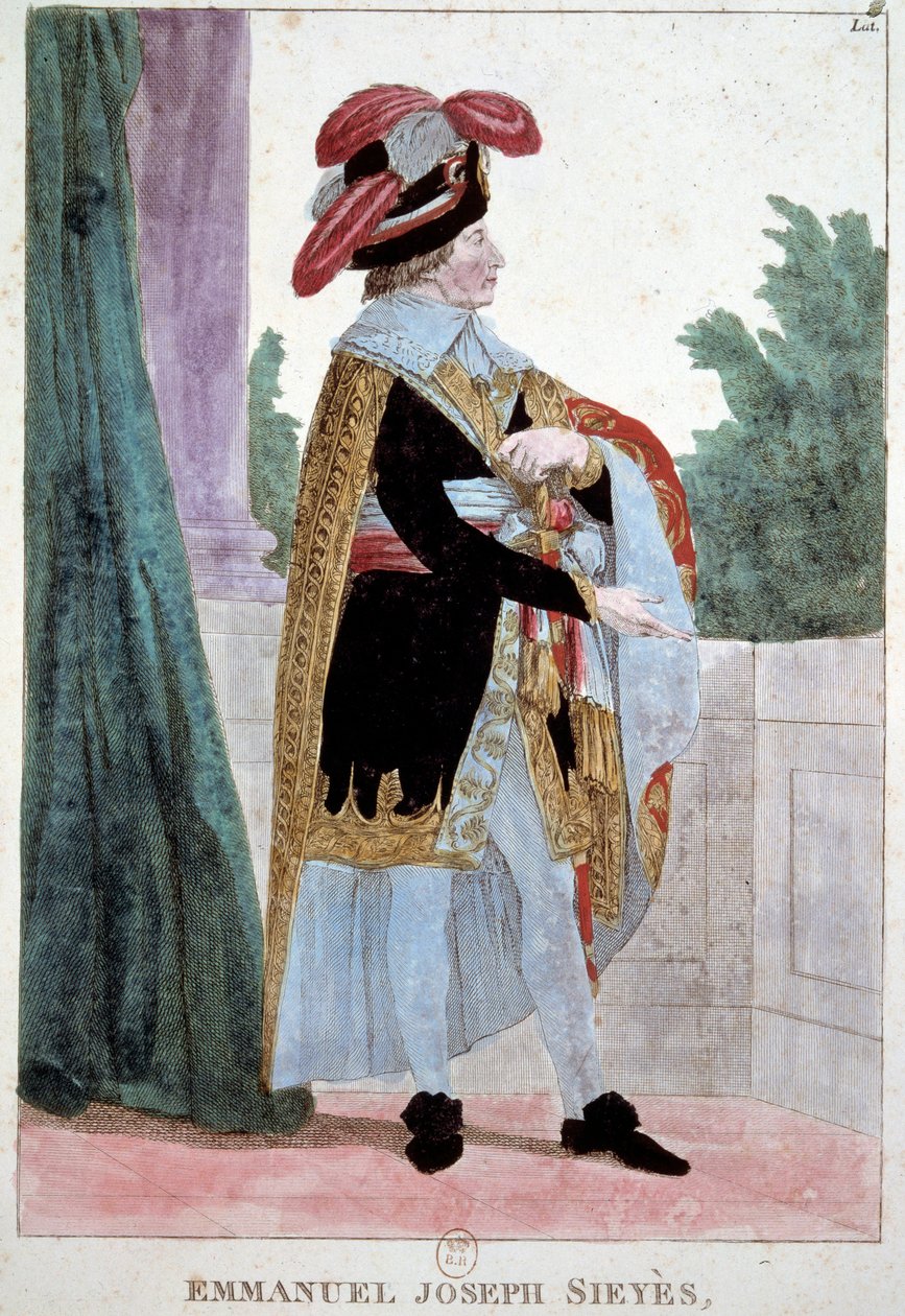 Emmanuel Sieyes abbé (1748-1836) az igazgatóság tagjának portréja. századi metszet. Párizs, Musee Carnavalet. alkotó: French School