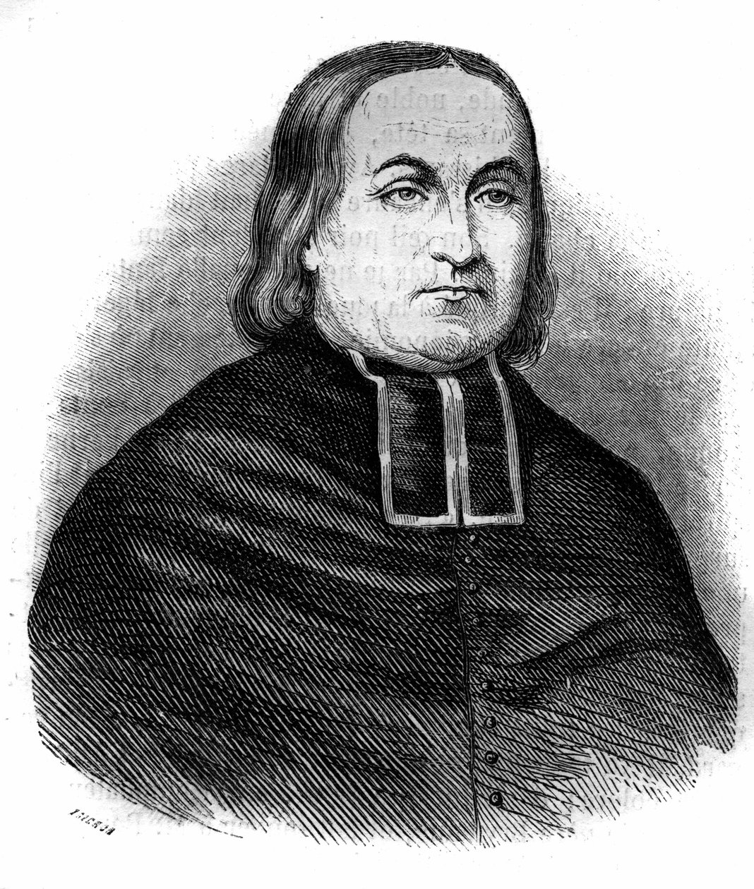 Theodore Combalot abbé (1798-1873), francia egyházi ember, a „Kisboldogasszony Vallása” Kongresszusának alapítója portréja. Metszet 1852-ből. alkotó: French School