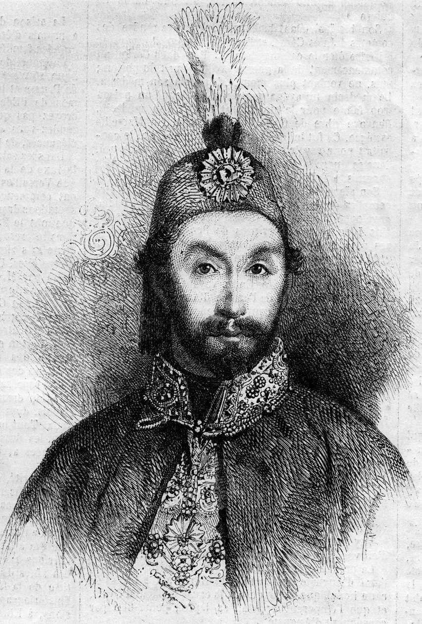 I. Abdulmecit (Abdul-Medjid-Khan, Abdul Medjid Khan) (1823-1861), az Oszmán Birodalom szultánjának portréja. Metszet a „” Le Monde Illustré”” 221. számában, 1861. július 6-án. alkotó: French School