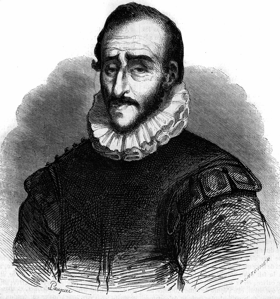 Adam de Craponne (1526-1576) francia mérnök portréja. Gravírozás a „” The Festői Áruházban”” alkotó: French School