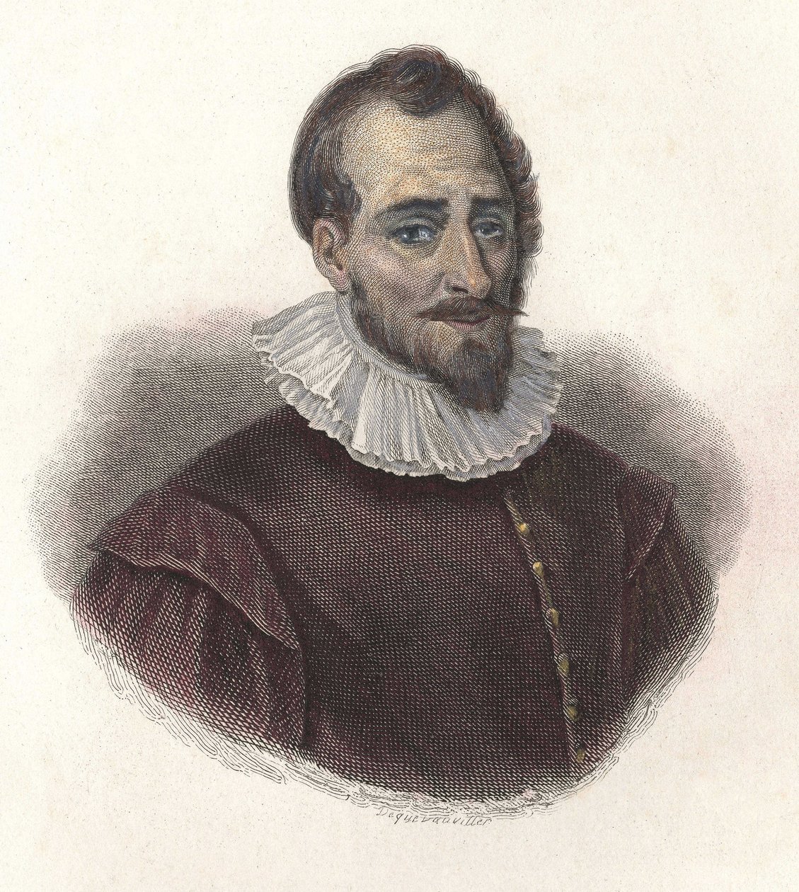 Adam de Craponne (1527-1576) francia matematikus és mérnök portréja. A „” Hasznos férfiak portréiban”” alkotó: French School