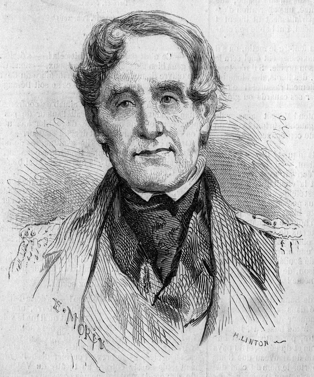 Edmund Lyons admirális (1790-1858), a brit haditengerészet parancsnoka a krími háború alatt (1853-1856) portréja. Morin metszete a „” Le Monde Illustré”” 85. számában, 1858. december 4-én. alkotó: French School