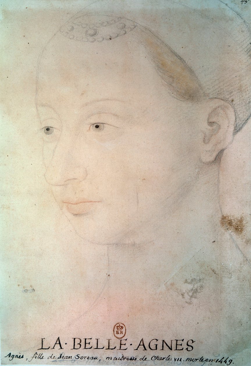 Agnes Sorel (1422-1450) Beaute sur Marne hölgy portréja alkotó: French School