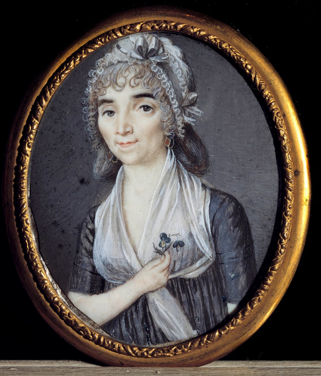 Albertine Marat, Jean-Paul Marat (1743-1793) nővére portréja. Névtelen francia miniatűr alkotó: French School