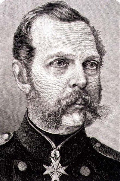 II. Sándor (1818-81) orosz császár portréja 1855-től (metszet) alkotó: French School
