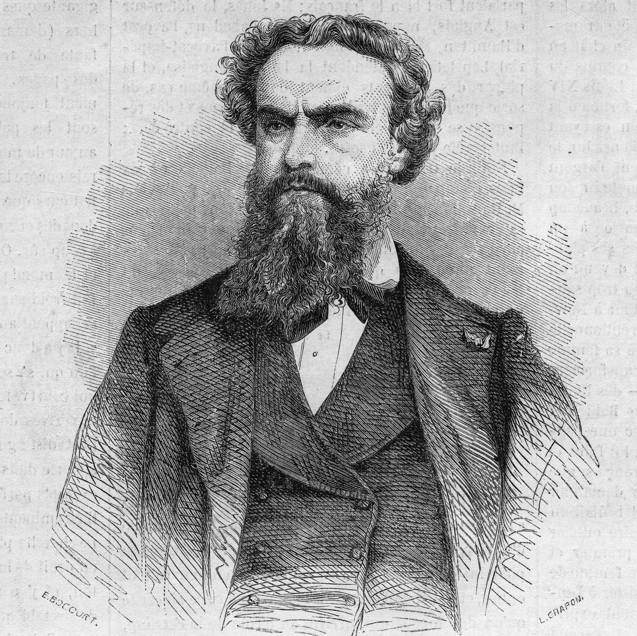 Alexandre Cabanel (1823-1899) francia festő portréja. Metszet a „” The Illustrated World”” 338-as számában, október 3 alkotó: French School