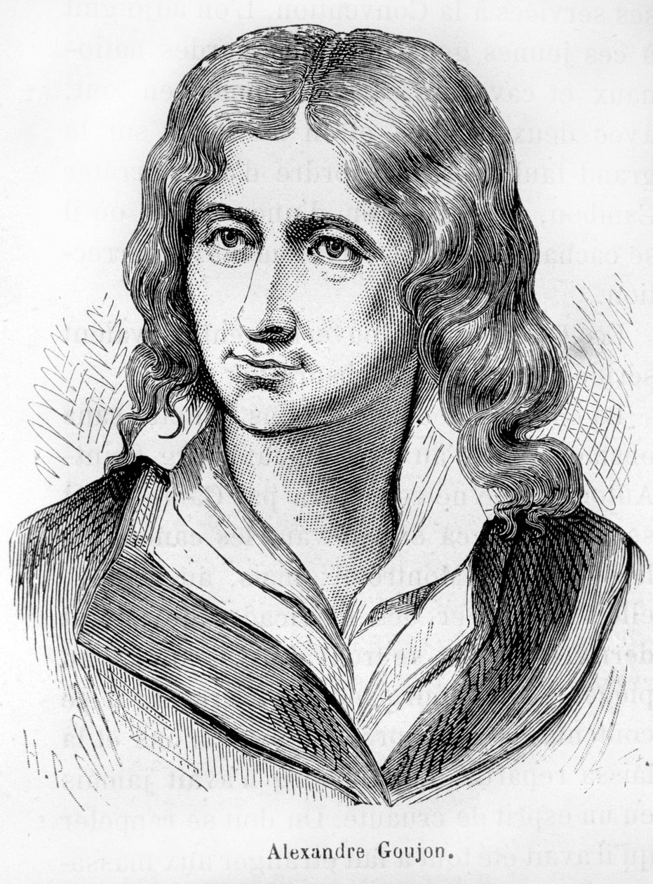 Alexandre Goujon (1766-1795), a francia forradalom színészének portréja – Henri Martin „L’Histoire de France” című művében alkotó: French School
