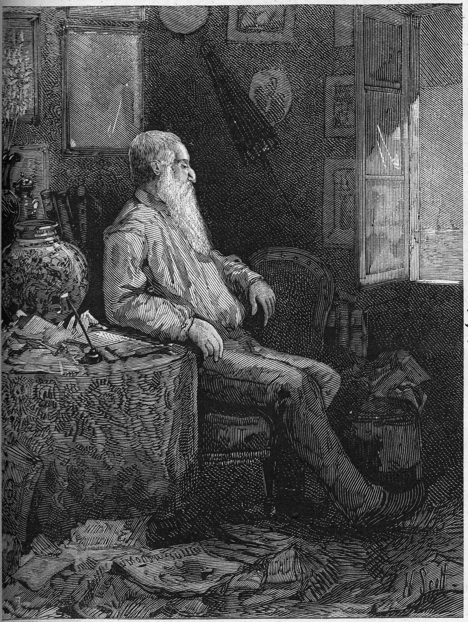 Alphonse Karr (1808-1898) francia regény- és drámaíró portréja. Metszet a „” Le Monde Illustré”” 1122. számában, 1878. szeptember 28. alkotó: French School