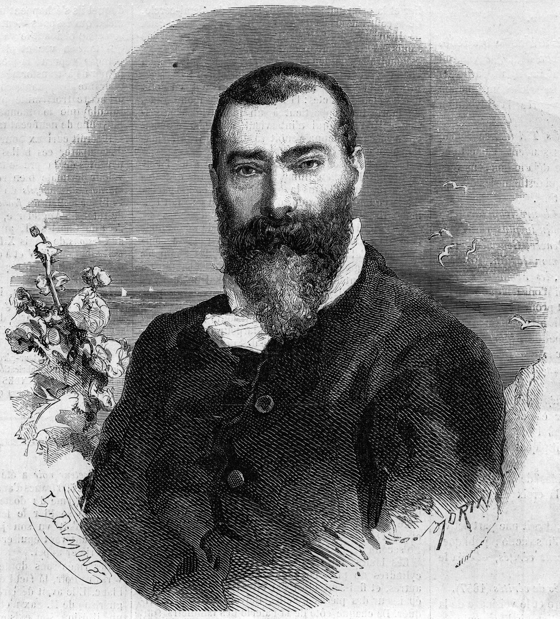 Alphonse Karr (1808-1898) francia regény- és drámaíró portréja. Metszet a „” Le Monde Illustré”” 145. számában, 1860. január 21. alkotó: French School