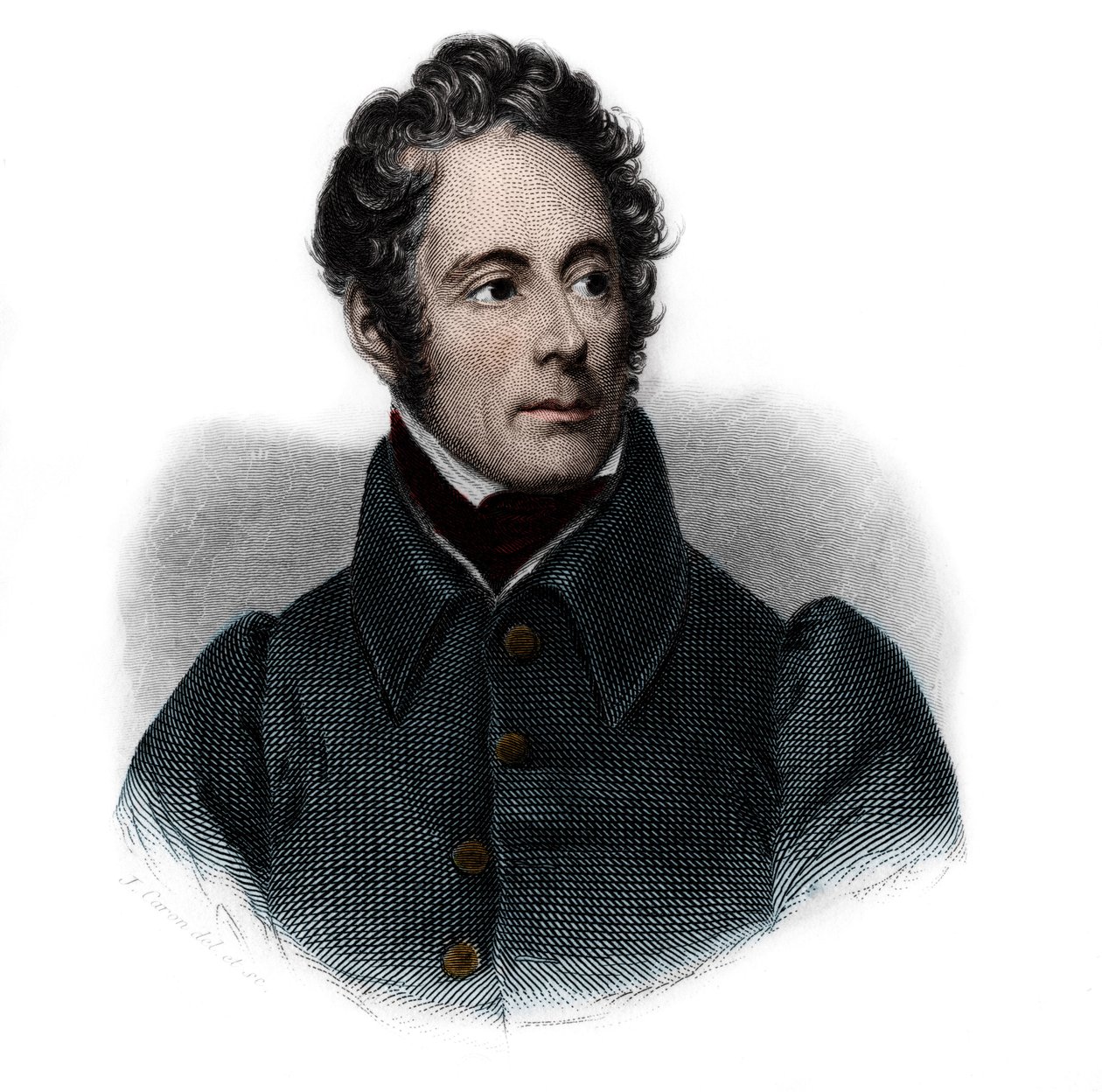 Alphonse de Lamartine (1791-1869) francia író, költő és politikus portréja. Louis de Cormenin Timon „” Beszélők könyvében”. 1842. Magángyűjtemény. alkotó: French School