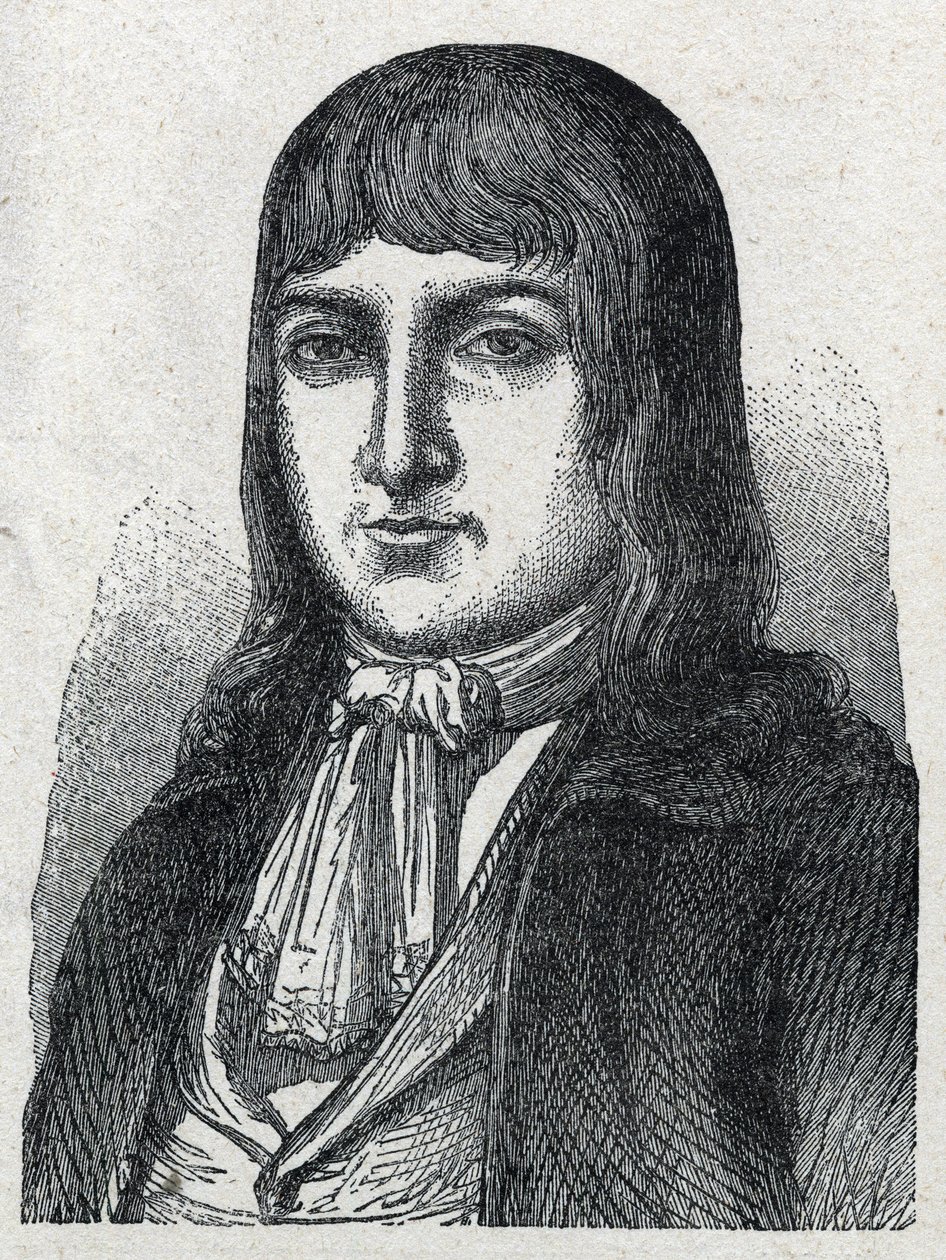 Jerome Le Bras des Forges amatőr portréja, Boishardy lovagja (Bois hardy vagy Bois-Hardy), a francia forradalom Chef chouanja (1762-1795) 1889-es metszet. Magángyűjtemény. alkotó: French School