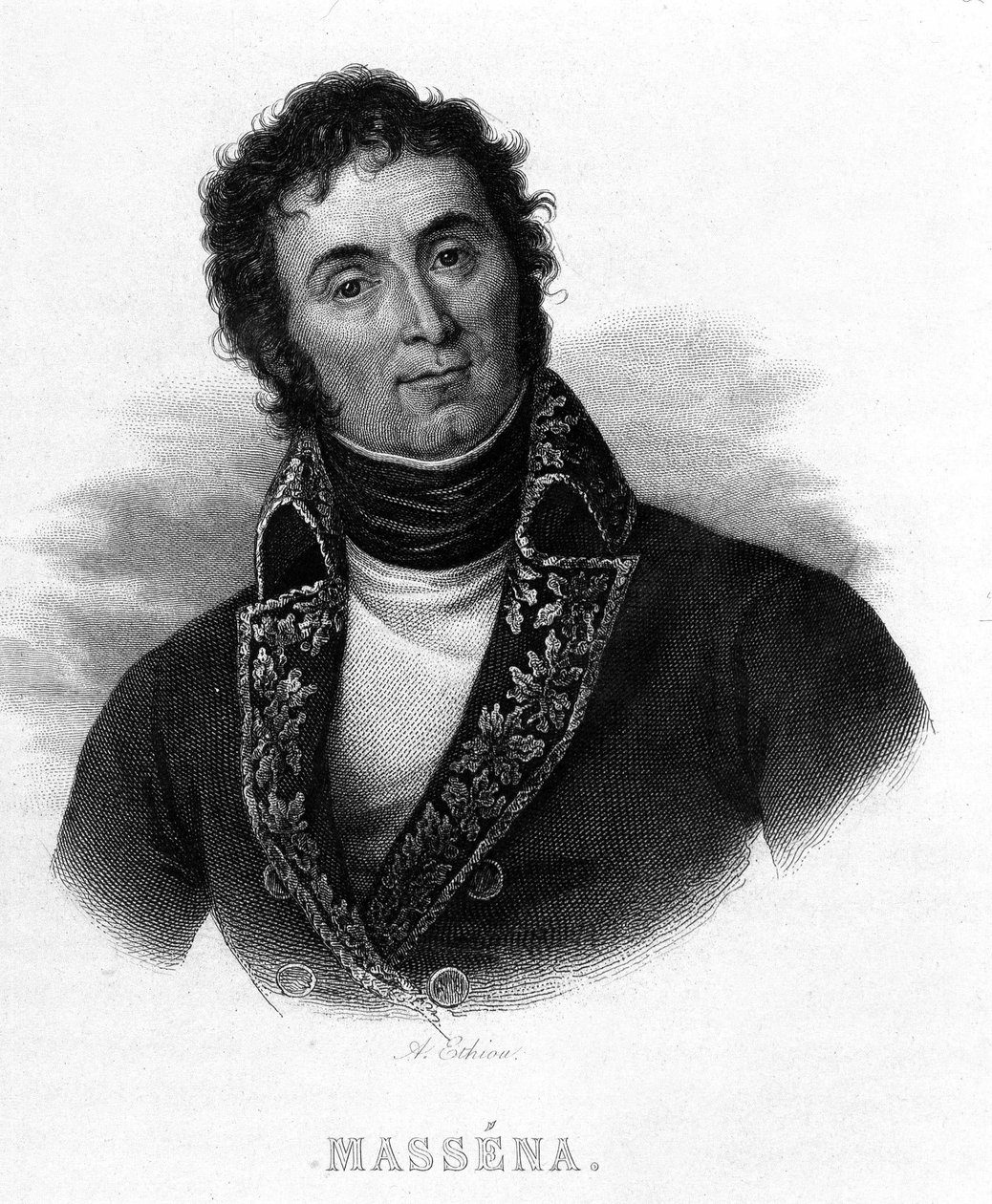 Andre Massena (1756-1817) portréja – Thiers „Revolution francaise” című könyvében. 19. század alkotó: French School