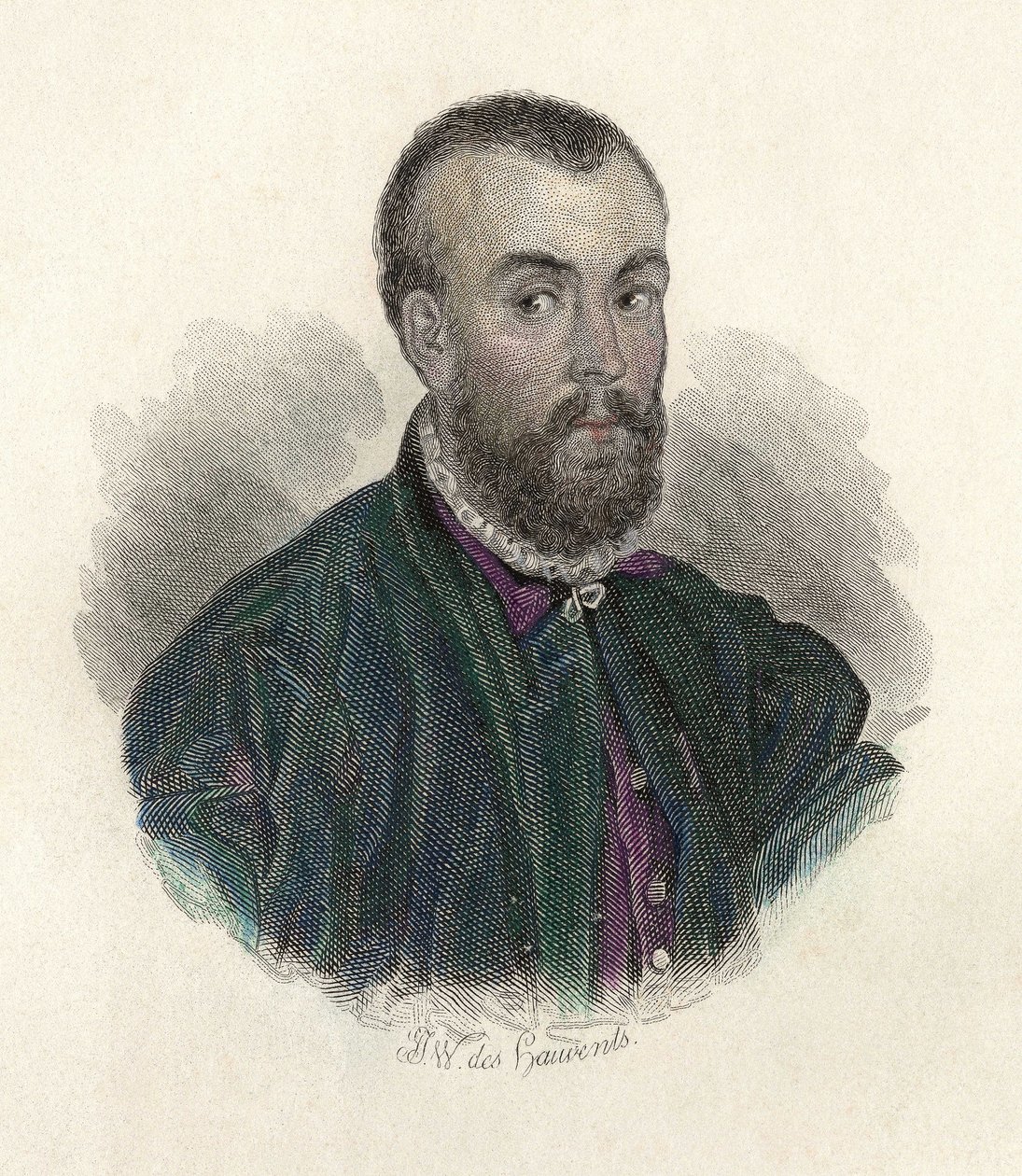 Andre Vesale (1514-1564) flamand orvos portréja, aki Spanyolországban és Olaszországban praktizált. a „Portraits des Hommes hasznos” című részben alkotó: French School