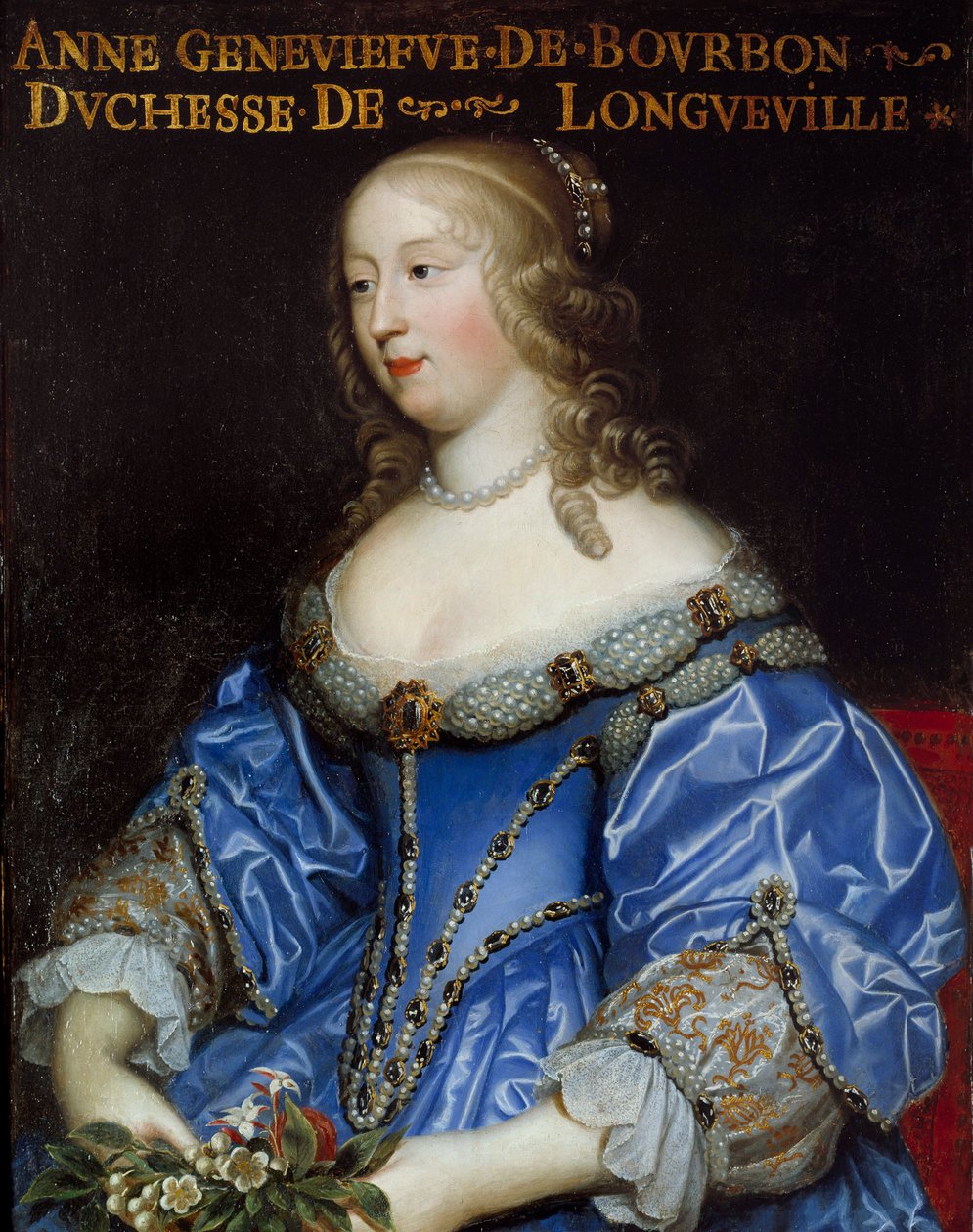 Anne Genevieve de Bourbon Conde (Anne-Genevieve de Bourbon-Conde), Longueville hercegnő (1619-1679) portréja A francia iskola festménye alkotó: French School