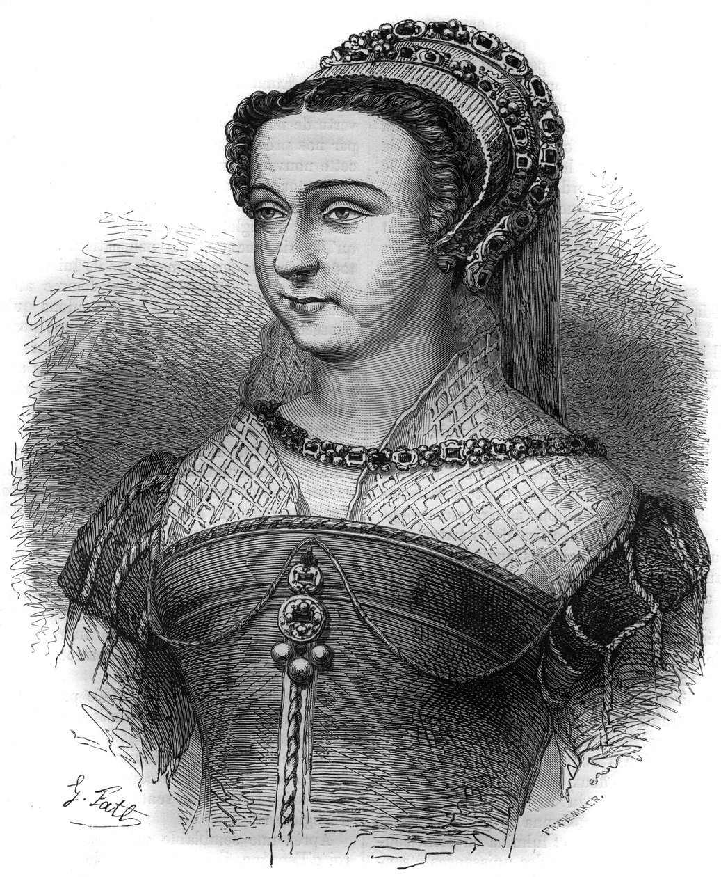 Anne Oston portréja, az eretnek, V. Sixtus pápa szeretője (Felice Peretti, Sixtus V vagy Sixtus V vagy Sisto V alkotó: French School