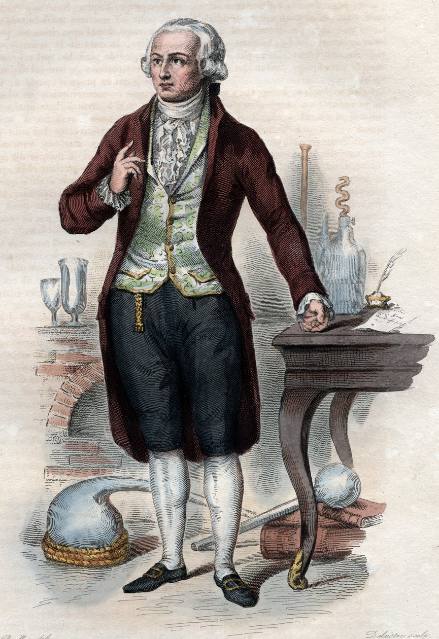 Antoine Laurent de Lavoisier (1743-1794) francia kémikus portréja. alkotó: French School