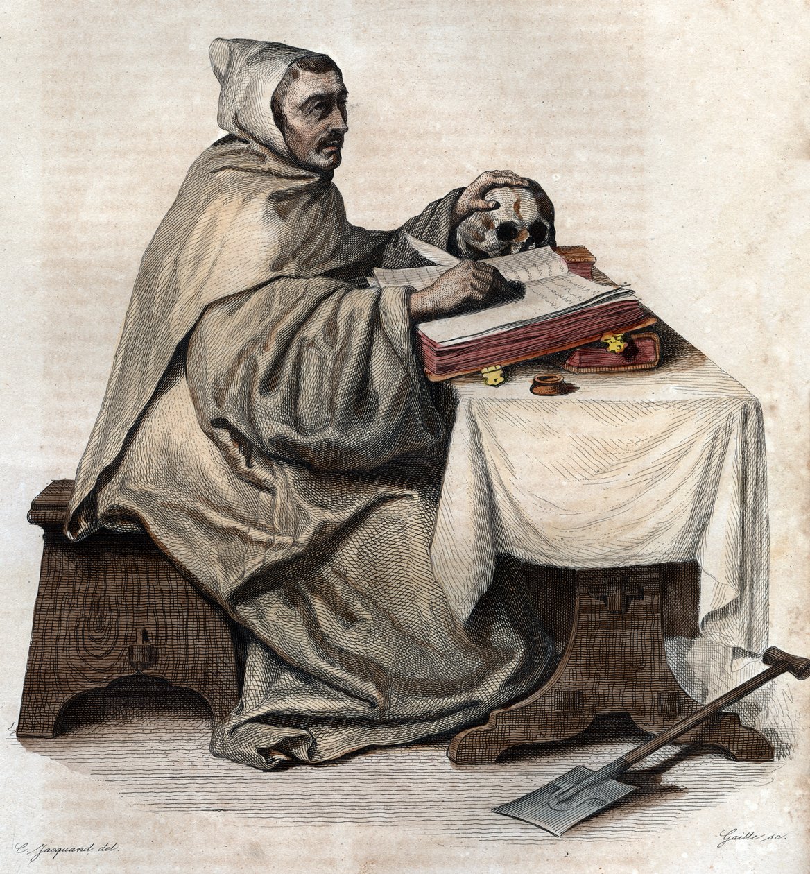 Armand Jean le Bouthillier de Rance (1626-1700), francia apát és a trappista ciszterciek alapítója portréja. alkotó: French School