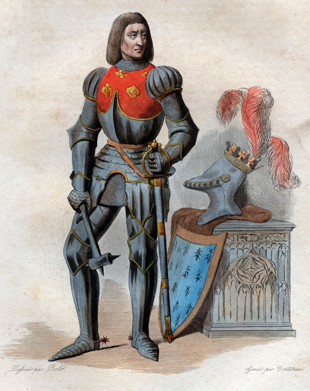 III. Arthur Bretagne hercegének (1393-1458), Parthenay lordjának, Richmond grófjának (grófjának), Bretagne hercegének, Montfort grófjának és francia rendőrtisztnek portréja. alkotó: French School