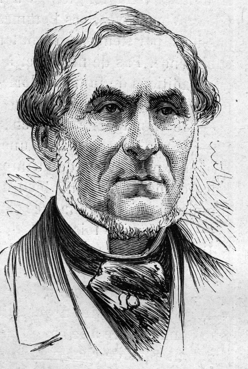 Auguste Barbier (1805-1882) francia költő és akadémikus portréja. Metszet a „” Le Monde Illustré”” 883. számában, 1874. március 14. alkotó: French School