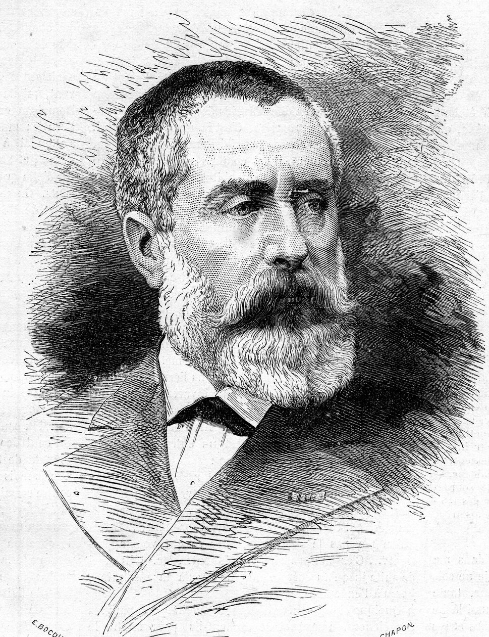 Auguste Emmanuel Vaucorbeil (1821-1884), francia zeneszerző és a Párizsi Opera igazgatója portréja. Metszet a „” Le Monde Illustré”” 1165. számában, 1879. július 26. alkotó: French School