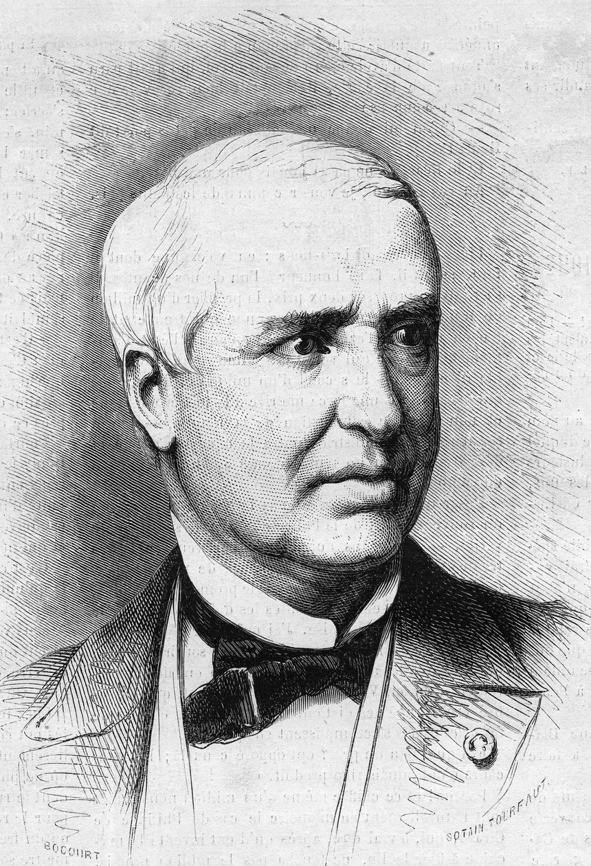 Auguste Nelaton (1807-1873) francia sebész portréja. Metszet a „” Le Monde Illustré”” 859. számában, 1873. szeptember 27. alkotó: French School