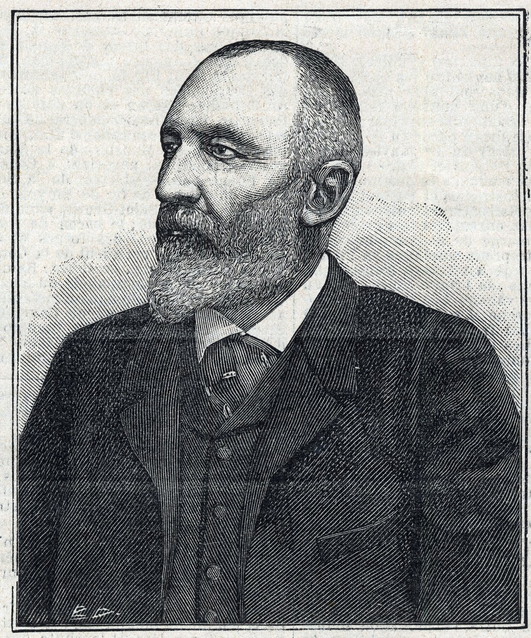 Auguste Scherer-Kestner (Scheurer Kestner) (1833-1899) vegyész, iparos és elzászi politikus portréja. Metszet 1897-ből. Magángyűjtemény. alkotó: French School