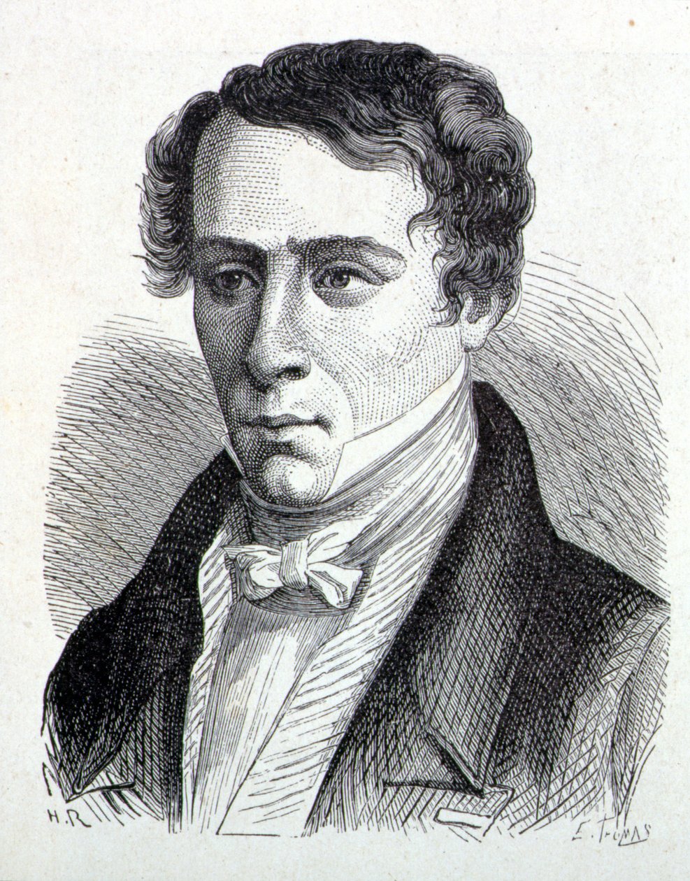 Augustin Fresnel (1788-1827) francia fizikus portréja - a Tudományos albumban; jeles tudósok; Nagy felfedezések””” 1896. alkotó: French School