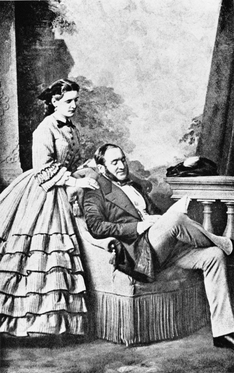 Georges Eugene Haussmann báró (1809-91) és lányának portréja, Haussmann báró élete és ideje, London, Weidenfeld & Nicholson, 19. század alkotó: French School