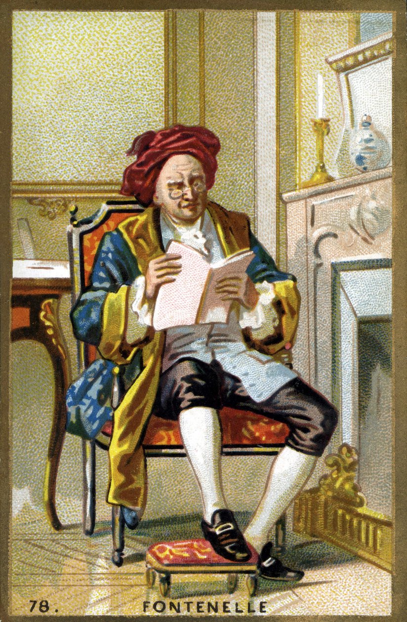 Fontenelle (1657-1757) Bernard Le Bouyer (Le Bovier) portréja. A 19. század végének kromolitográfiája. alkotó: French School