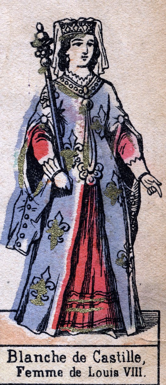 Blanche de Castille (1188-1252), VIII. Lajos francia feleségének portréja. (Kapetiai dinasztia). 19. század végi illusztráció. alkotó: French School
