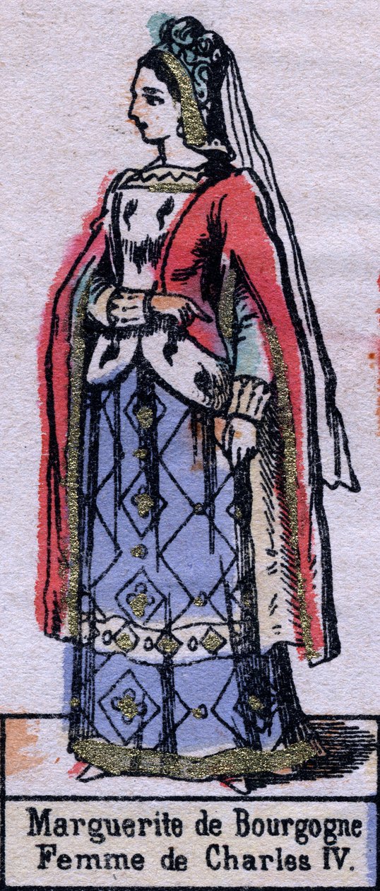 Burgundi Blanche (kb. 1296-1326), IV. Károly francia feleség portréja. (Kapetiai dinasztia). 19. század végi illusztráció. alkotó: French School