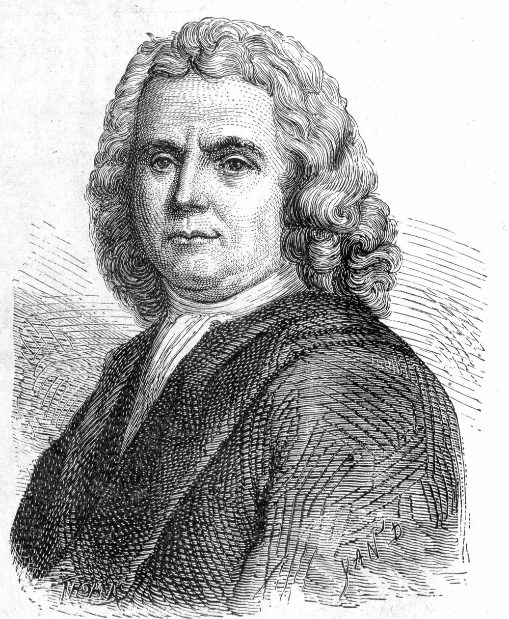 Boerhaave Hermann (1668 - 1738), holland orvos és vegyész (az iatromechanizmus támogatója) portréja - a Tudományos albumban; jeles tudósok; Nagy felfedezések””” 1896. alkotó: French School