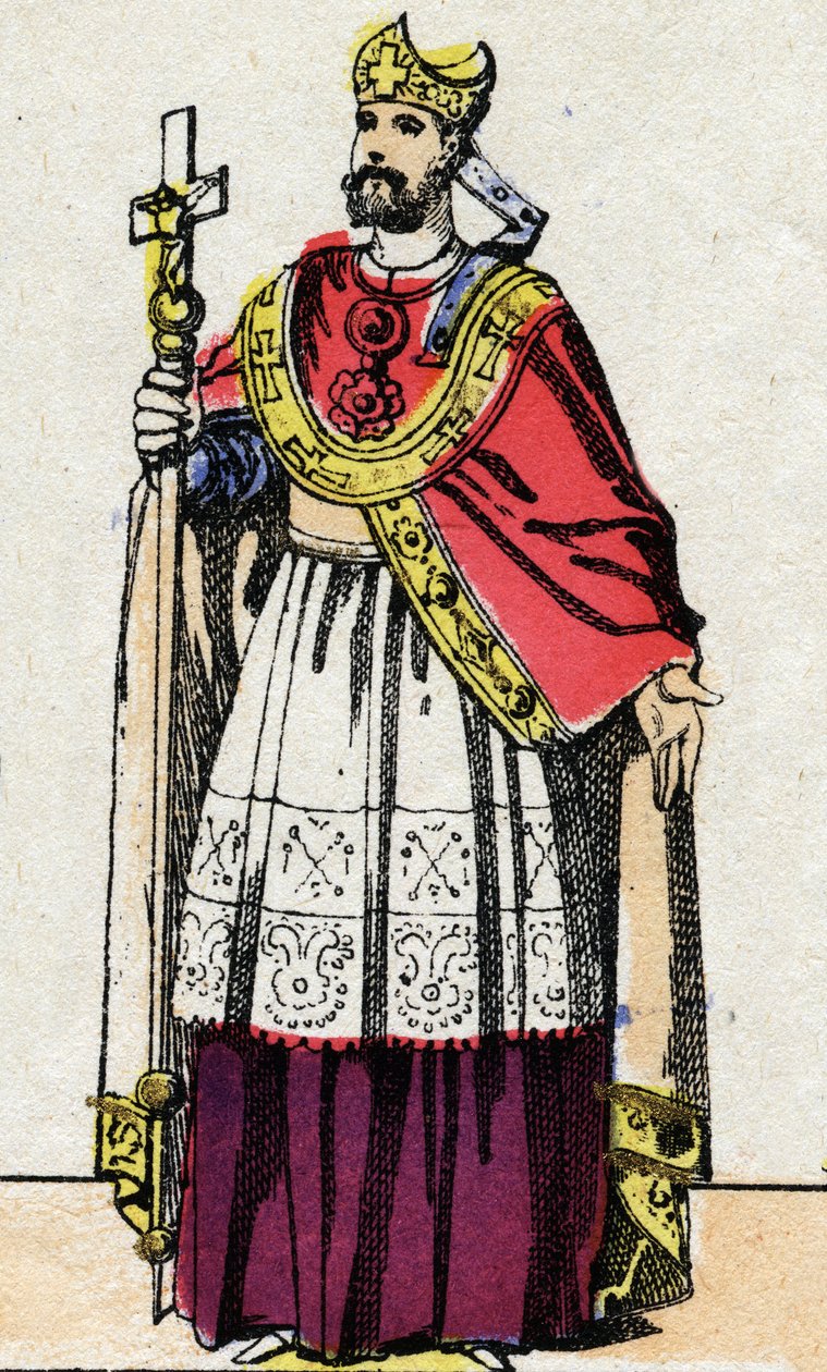 Bonifác (v.675-754), mainzi érsek portréja, aki evangelizálta Németországot és újjászervezte a Franc Clerge-t. alkotó: French School