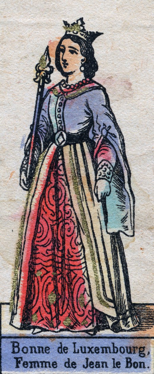 Bonne de Luxembourg (1315-1349), francia II. János feleségének portréja. (Kapetiai dinasztia). 19. század végi illusztráció. alkotó: French School