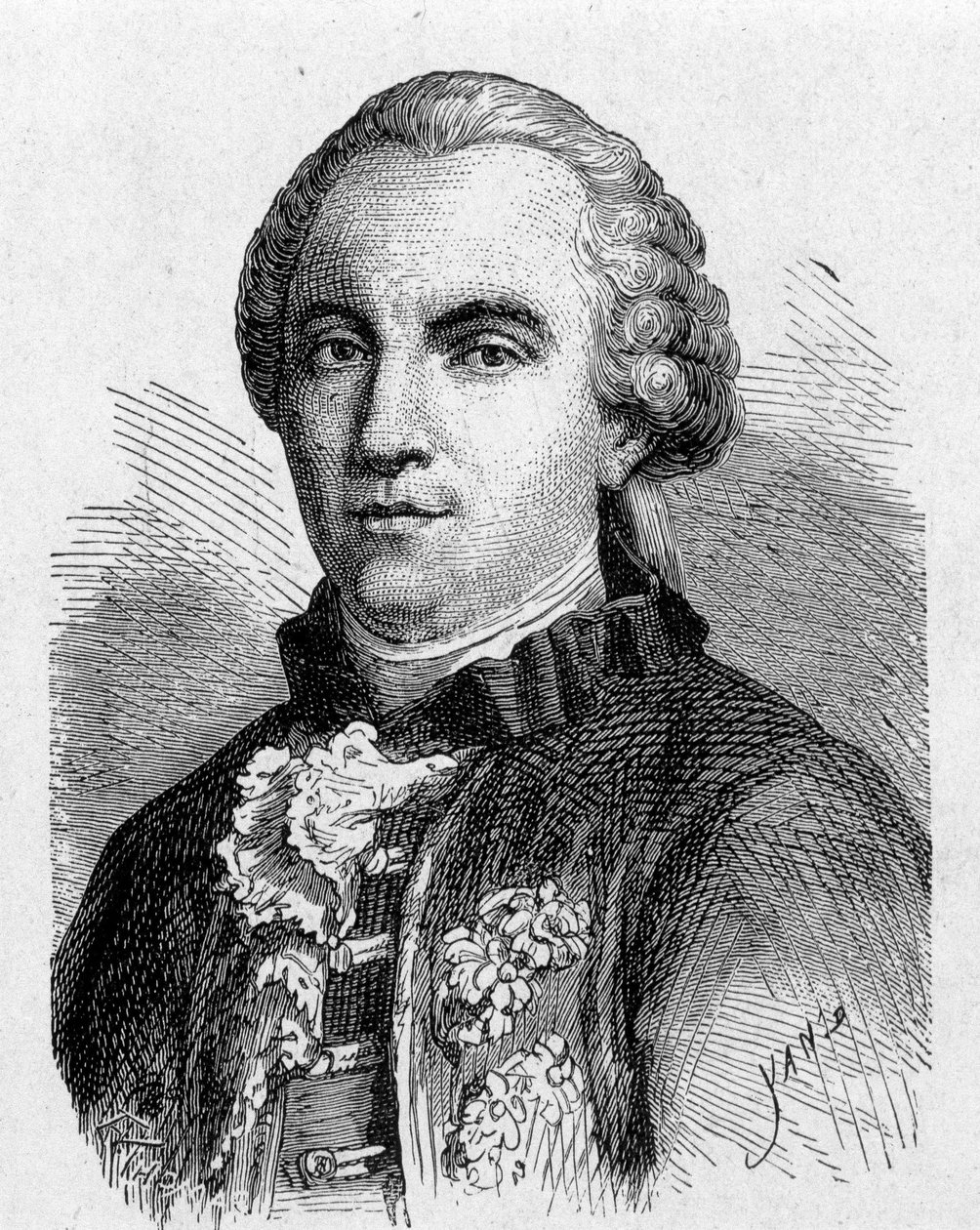 Buffon portréja (1707 - 1788) - a Tudományos albumban; jeles tudósok; Nagy felfedezések””” 1896. alkotó: French School
