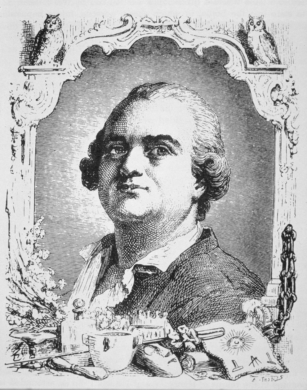 Cagliostro portréja (1743-95) Paul Christian által készített, a Histoire de la Magie című könyv illusztrációjának másolata, amelyet a 19. század végén megjelent mágiatörténetben használtak. alkotó: French School