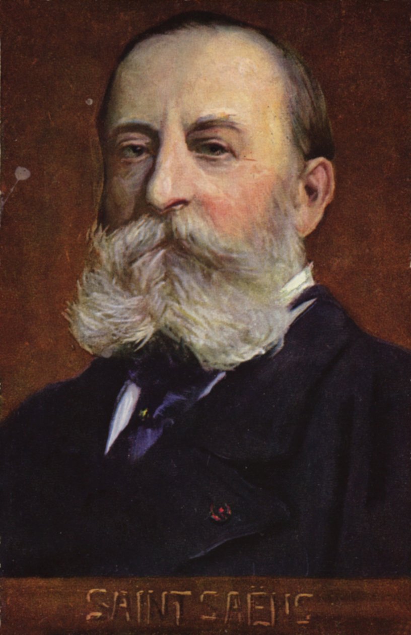 Camille Saint-Saens portréja (színes litográfia) alkotó: French School