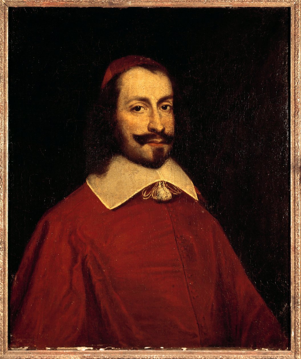 Jules Mazarin bíboros (1602-1661) portréja (Giulio Raimondo Mazzarino vagy Mazarino) A 17. századi Nap francia iskolája festménye. 0,74x0,6 m versailles, kastélymúzeum alkotó: French School