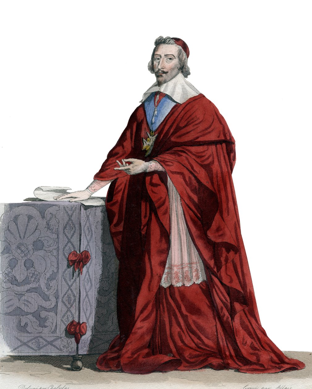 Richelieu bíboros (Armand Jean du Plessis) (1585-1642), francia pap, nemes és államférfi portréja. alkotó: French School