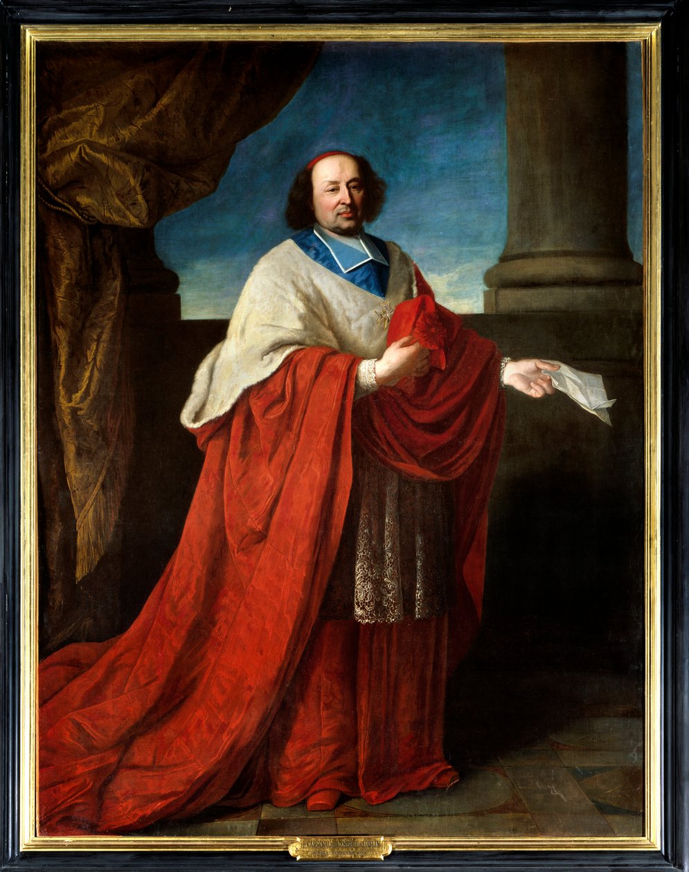 Cambout de Coislin bíboros (1636-1706) orléans-i püspök, Longpont prior portréja. 17. századi névtelen festmény. Olajfestmény. Kötelező említés: Sully sur Loire, Chateau de Sully – Cambout de Coislin bíboros (1636-1706) portréja alkotó: French School