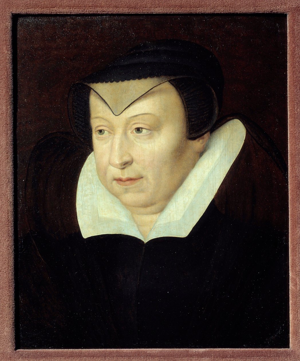 Medicis Katalin (Caterina de Medici) (1519-1589), francia királynő portréja A francia iskola festménye. 16. századi Chantilly, Musee Conde alkotó: French School