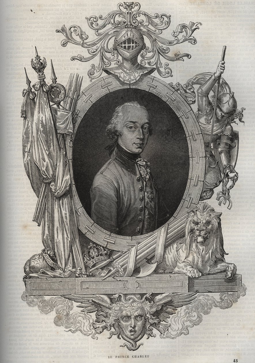 Charles-Louis osztrák-tescheni portréja (Charles Louis of Austria Teschen) (1771-1847) (Karl von Osterreich főherceg) Ausztria főhercege, Teschen hercege - Károly főherceg, Teschen hercege - az "" New National Encyclopedia "-ból írta: Maurice La Charest alkotó: French School