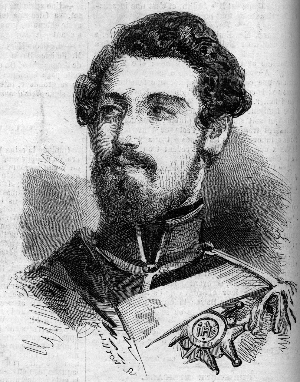 XV. Károly (1826-1872), svéd és norvég király portréja. Metszet a „” le Monde Illustrous”” 119. számában, 1859. július 23. alkotó: French School
