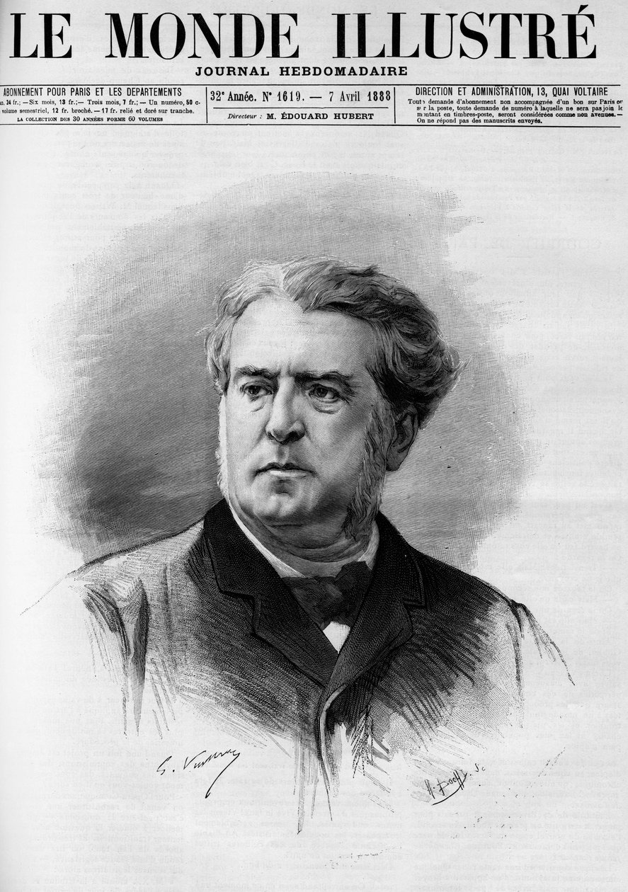 Charles Floquet (1828-1896), a Minisztertanács 1888-tól 1889-ig tartó elnökének portréja. A „The Illustrious World”-ben 1888-ban. alkotó: French School
