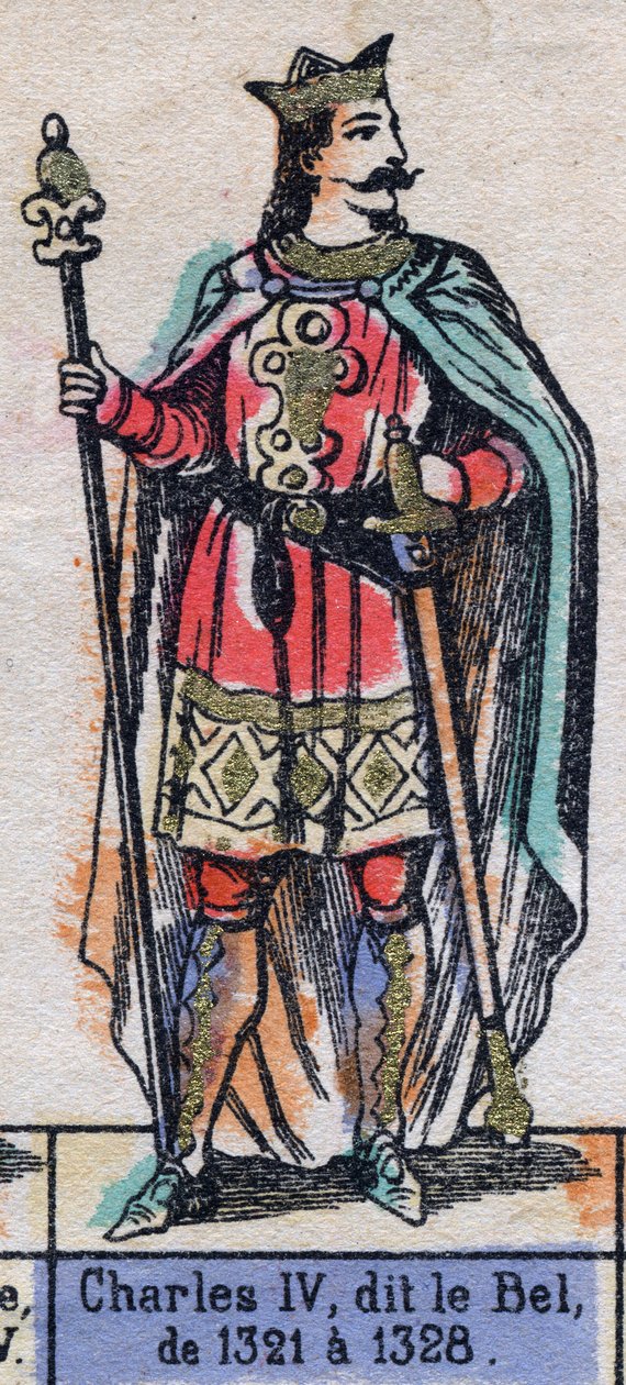 IV. Károly francia, aki Bel Károly (1294-1328) néven ismert (a Capetians dinasztiája). 19. század végi illusztráció. alkotó: French School