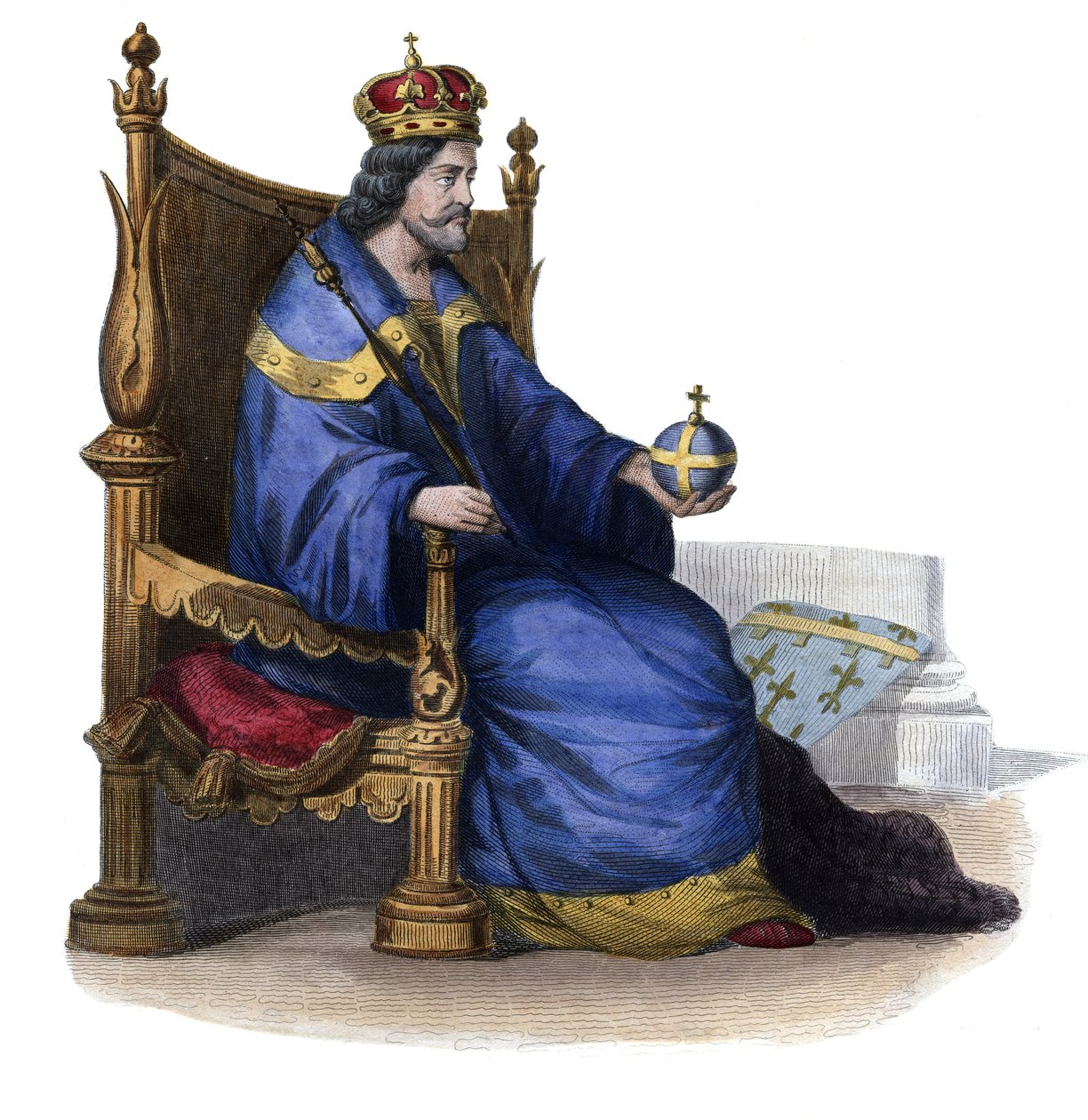 I. Károly nápolyi (Anjou Károly) (1227-1285), szicíliai király portréja. alkotó: French School