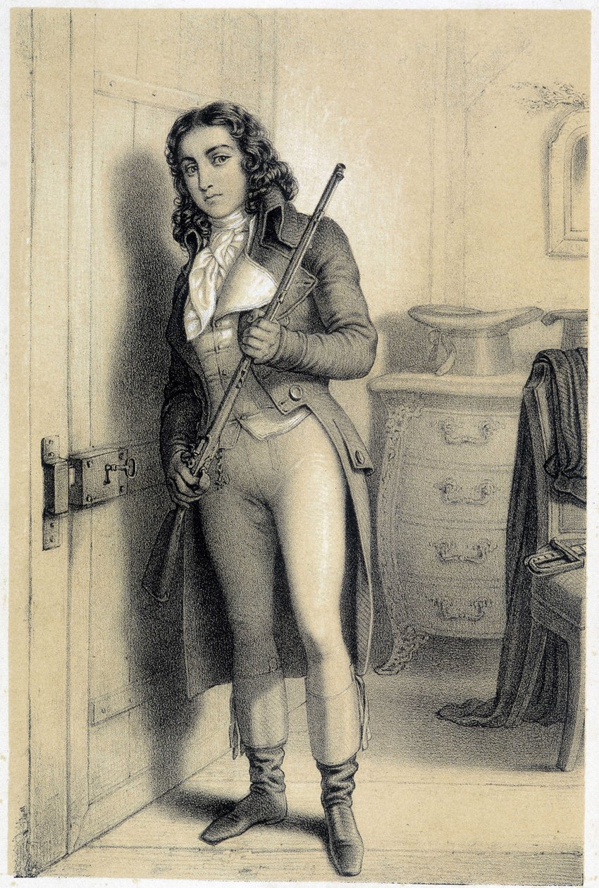 Charles Jean Marie Barbaroux (1767-1794) francia politikus portréja. - Albert Maurin „A Francia Forradalom Történelmi Galériájában”. alkotó: French School