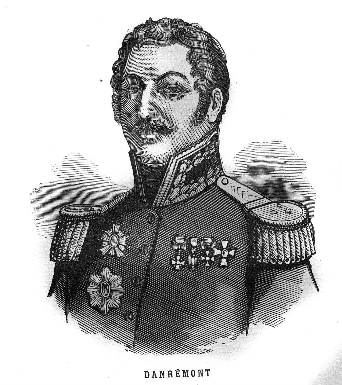 Charles Marie, Damremont Denys gróf (1783-1837), francia tábornok portréja. Metszet a „Les Illustrations De L