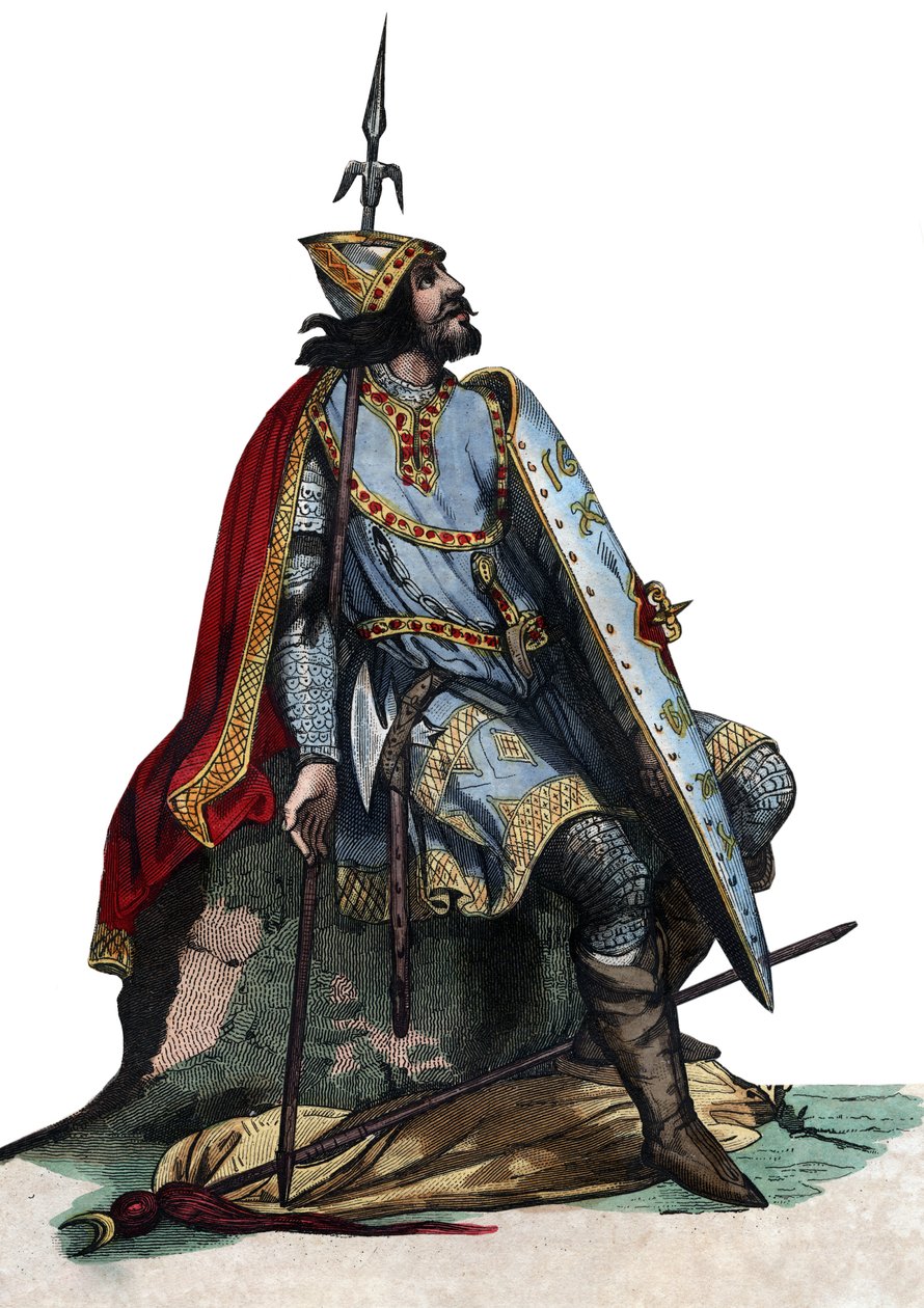 Charles Martel (688-741) frank katonai és politikai vezető portréja. alkotó: French School