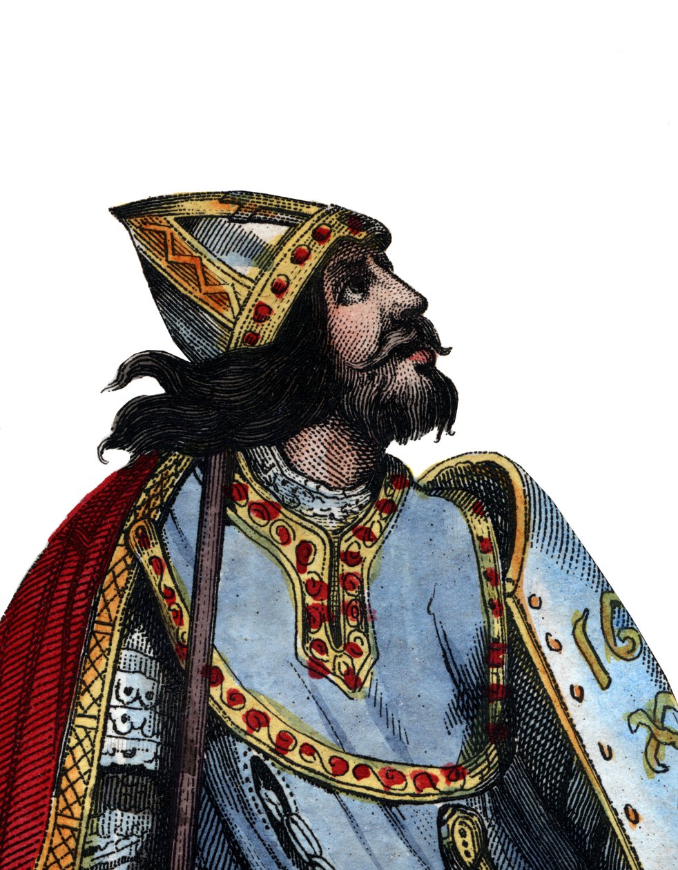 Charles Martel (688-741) frank katonai és politikai vezető portréja. alkotó: French School